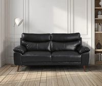 Vantage Genuine Leather Black 3+2+1 Seater Sofa Set - Furniture Instore