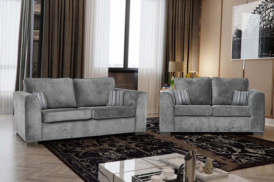Nancy Grey Fabric 2 Seater Sofa - Furniture Instore
