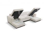 Brixton Cream Fabric U Shape Corner Bed With Storage - view 3 - Furniture Instore