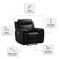 Annecy armchair seater black measurement