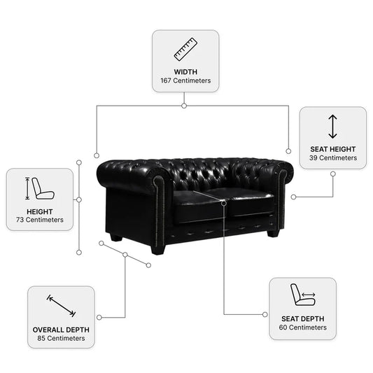 Chesterfield Black Measurement