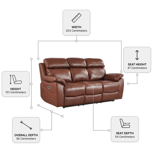 Dandrea Tan 3 Seater Measurements
