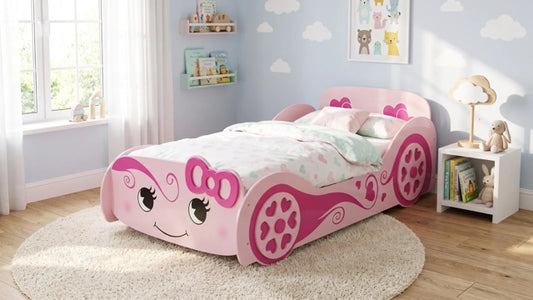 Pink Car Themed Single Bed