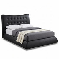 Horace Black Leather Double Bed