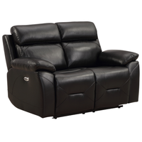 Renato Genuine Leather Black Electric Power Recliner 2 Seater - Furniture Instore