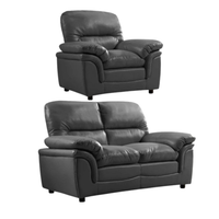 Gray leather recliner sofa