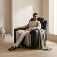 Annecy Genuine Leather Black Electric Power Recliner Armchair - view 2 - Furniture Instore