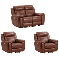 Annecy Leather Tan Electric Recliner 2+1+1 Seater Sofa Set - Furniture Instore