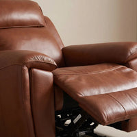 Annecy Tan Genuine Leather Armchair with Electric Power Recliner - view 4 - Furniture Instore