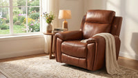 Annecy Tan Genuine Leather Armchair with Electric Power Recliner - view 8 - Furniture Instore
