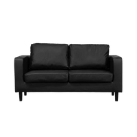 Box Black Leather 2 Seater Sofa - Furniture Instore