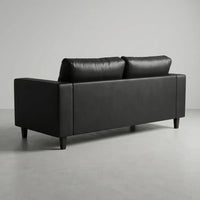 Box Black Leather 3 Seater Sofa - view 6 - Furniture Instore