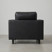 Box Black Leather Armchair - view 6 - Furniture Instore