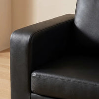 Box Black Leather Armchair - view 4 - Furniture Instore
