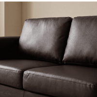 Box Brown Leather 2 Seater Sofa - view 5 - Furniture Instore
