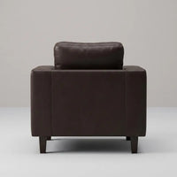 Box Brown Leather Armchair - view 7 - Furniture Instore