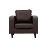 Box Brown Leather Armchair - Furniture Instore