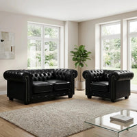 classic-black-antique-leather-chesterfield-sofa-and-armchair-set