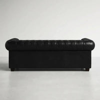 Chesterfield Black Leather Antique 3+1 Seater Sofa Set - view 3 - Furniture Instore