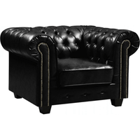 luxury-black-antique-chesterfield-leather-armchair
