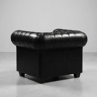 Chesterfield Black Leather Antique 3+1 Seater Sofa Set - view 4 - Furniture Instore