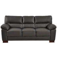 Dalmore Genuine Leather Grey 3 Seater Sofa