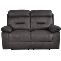 Gray leather sofa on a white background