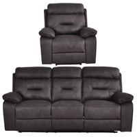Foster Grey Fabric Electric Recliner 3+1 Seater Sofa Set
