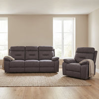 Foster Grey Fabric Electric Recliner 3+1 Seater Sofa Set - Furniture Instore