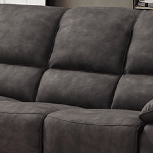 Maple Grey Suede Fabric Electric Recliner 3 Seater Sofa - view 2 - Furniture Instore