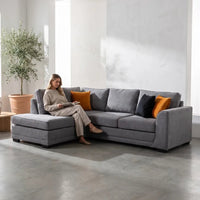 Orka Sofa Grey Fabric Left Hand Corner Sofa - LHC - Furniture Instore