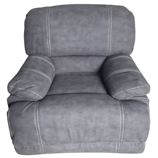Outlet grey fabric sofa on a white background