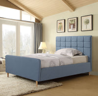 Sienna Light Blue Fabric King Bed