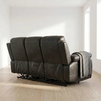 Renato Genuine Leather Black Electric Power Recliner 3 Seater - view 7 - Furniture Instore