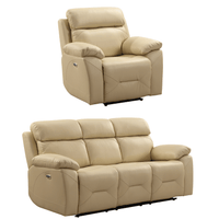 Renato cream leather recliner set