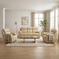 Power recliner sofa cream