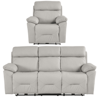 Light renato-light-grey-3-1-seater-sofa-setleather recliner sofa set