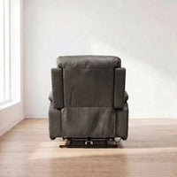 Renato Grey Leather Power Recliner Chair - view 7 - Furniture Instore