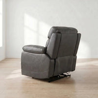 Renato Grey Leather Power Recliner Chair - view 6 - Furniture Instore