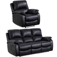 roma-black-manual-leather-3-1-seater-set