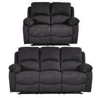 Roma Grey Fabric Electric Recliner 3+2 Seater Sofa Set - Furniture Instore
