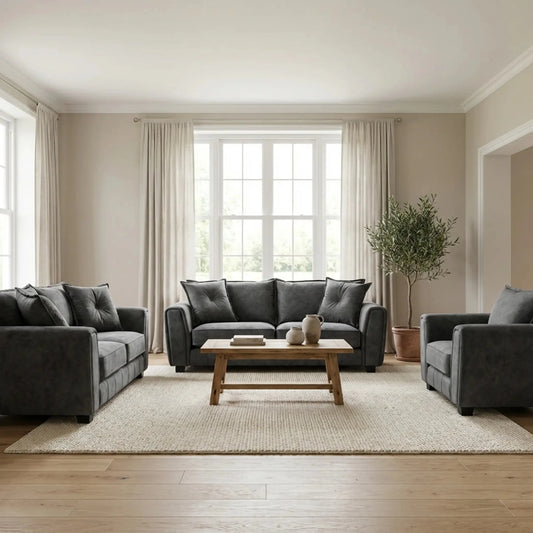 Somerford Grey Fabric 3+2+1 Seater Sofa Set - Furniture Instore