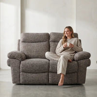 Tanya Brown Fabric Electric Recliner 2 Seater Sofa - Furniture Instore