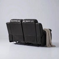 Valencia Black Leather Electric Recliner 2 Seater Sofa - view 6 - Furniture Instore