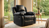 Valencia Black Leather Recliner Chair – Manual Control - view 7 - Furniture Instore