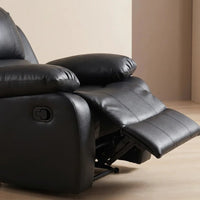 Valencia Black Leather Recliner Chair – Manual Control - view 4 - Furniture Instore