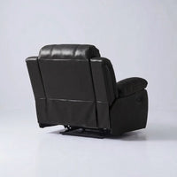 Valencia Black Leather Recliner Chair – Manual Control - view 5 - Furniture Instore