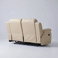 Valencia Cream Leather 2 Seater Manual Recliner Sofa - view 6 - Furniture Instore