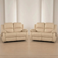 Valencia Cream Leather Electric Recliner 2+2 Sofa Set - Furniture Instore