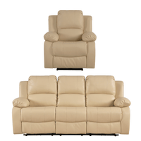 Beige recliner sofa set on a white background
